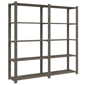 vidaXL Support de rangement à 5 niveaux gris 170x38x170 cm bois de pin
