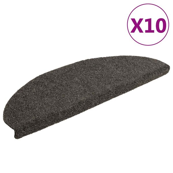 vidaXL Tapis d'escalier autocollants 10 Pièces anthracite 65x21x4 cm