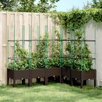 vidaXL Jardinière avec treillis marron 160x120x142 5 cm PP