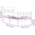 vidaXL Cadre de lit sans matelas blanc 90x200 cm bois de pin massif