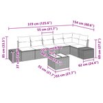 vidaXL Canapé de jardin 6 pièces avec coussins noirs en rotin synthétique