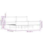 vidaXL Cadre de lit en métal sans matelas chêne sonoma 200x200 cm