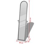 vidaXL Miroir autoportant rectangulaire pleine longueur Gris