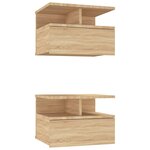 vidaXL Tables de chevet flottantes 2 Pièces Chêne sonoma Bois ingénierie