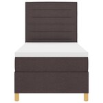 vidaXL Lit à sommier box avec matelas brun foncé 100x200 cm en tissu