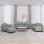 vidaXL Ensemble de canapés 4 Pièces coussins gris clair tissu