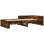 vidaXL Cadre de lit sans matelas chêne fumé 75x190cm bois d'ingénierie