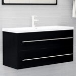 vidaXL Armoire d'évier Noir 100x38 5x48 cm Aggloméré