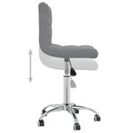 vidaXL Chaise pivotante de bureau Gris clair Tissu