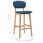 vidaXL Tabourets de bar lot de 2 bleu tissu