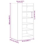 vidaXL Armoire à chaussures noir 52x37 5x100 cm bois d'ingénierie