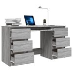 vidaXL Bureau Sonoma gris 140x50x77 cm Bois d'ingénierie