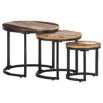 vidaXL Tables d'appoint 3 Pièces Bois de récupération massif