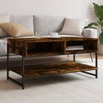 vidaXL Table basse chêne fumé 90x50x45 cm bois d'ingénierie