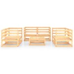 Salon de jardin meuble d'extérieur ensemble de mobilier 7 pièces bois de pin massif 02_0017389