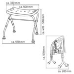 RIDDER Tabouret pliable de salle de bain 110 kg Blanc A0050301