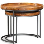 vidaXL Ensemble de tables d'appoint 2 Pièces Bois de manguier massif