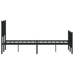 vidaXL Cadre de lit métal sans matelas avec pied de lit noir 140x190cm