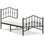 vidaXL Cadre de lit métal sans matelas avec pied de lit noir 80x200 cm