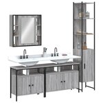 vidaXL Ensemble d'armoires de salle de bain 4 Pièces sonoma gris