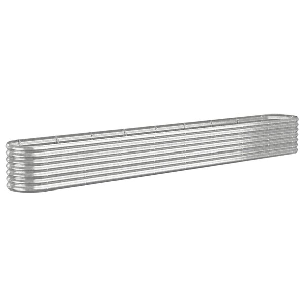 vidaXL Lit surélevé de jardin Acier enduit de poudre Argenté