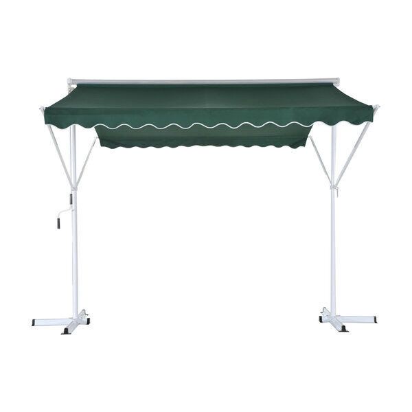 Store double pente manuel rétractable inclinaison réglable métal polyester imperméabilisé 3L x 2 95l x 2 6H m vert