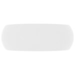 vidaXL Lavabo rond de luxe Blanc mat 40x15 cm Céramique