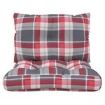 vidaXL Coussins de palette lot de 2 motif à carreaux rouge tissu