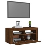 vidaXL Meuble TV avec lumières LED Chêne marron 90x35x40 cm