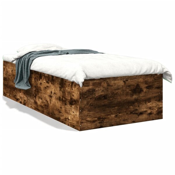 vidaXL Cadre de lit sans matelas chêne fumé 90x200 cm