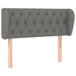 vidaXL Tête de lit avec oreilles Gris foncé 103x23x78/88 cm Tissu