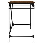 Bureau table poste de travail meuble d'ordinateur informatique étude chêne 100 x 50 x 75 cm bois d'ingénierie et fer brun 02_0023598