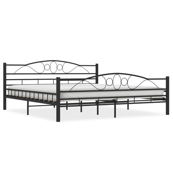 vidaXL Cadre de lit sans matelas noir acier 180x200 cm