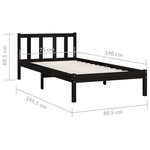 vidaXL Cadre de lit sans matelas noir bois massif