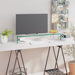 vidaXL Meuble TV/pour moniteur 90x30x13 cm verre transparent