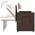 vidaXL Banc inclinable de jardin avec coussins marron résine tressée
