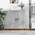 vidaXL Buffet gris béton 69 5x34x90 cm bois d'ingénierie