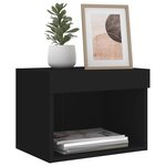 vidaXL Tables de chevet murales avec lumières LED 2 Pièces noir