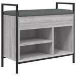 vidaXL Banc à chaussures sonoma gris 65 5x32x57 5 cm bois d'ingénierie