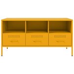 vidaXL Meuble TV jaune moutarde 100 5x39x50 5 cm acier laminé à froid