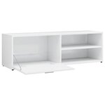 vidaXL Meuble TV Blanc brillant 120x34x37 cm Bois d’ingénierie