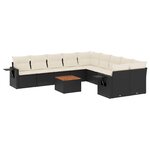 vidaXL Salon de jardin 11 Pièces avec coussins noir résine tressée