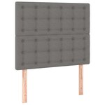 vidaXL Sommier à lattes de lit avec matelas Gris foncé 90x200 cm Tissu