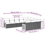 vidaXL Salon de jardin 10 Pièces avec coussins noir résine tressée