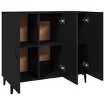 vidaXL Buffet noir 90x34x80 cm bois d'ingénierie