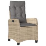 vidaXL Set de salle à manger de jardin 7 pièces avec coussins beige en rattan poly