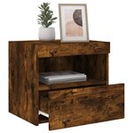 vidaXL Table de chevet avec lumières LED chêne fumé 50x40x45 cm
