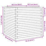 vidaXL Jardinière cire marron 70x70x68 5 cm bois de pin massif