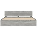 vidaXL Cadre de lit avec LED sans matelas sonoma gris 180x200 cm
