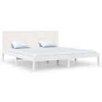 vidaXL Cadre de lit Blanc Bois de pin massif 200x200 cm